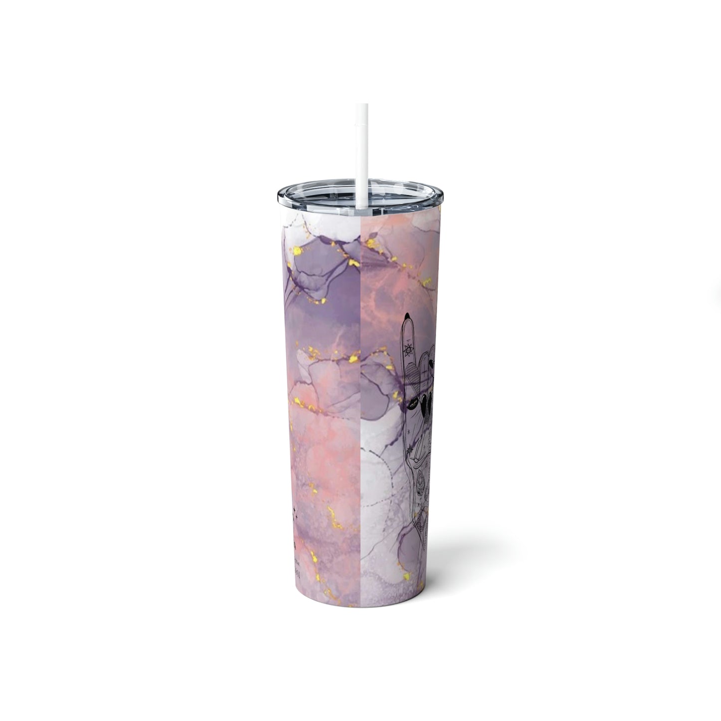 Skinny Steel Tumbler with Straw, 20oz