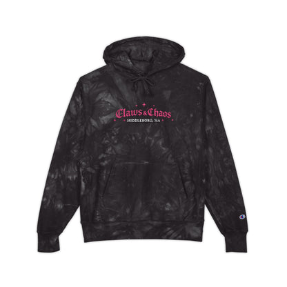 Tie-Dye Hoodie – Embroidered Black/Gray Champion Hoodie