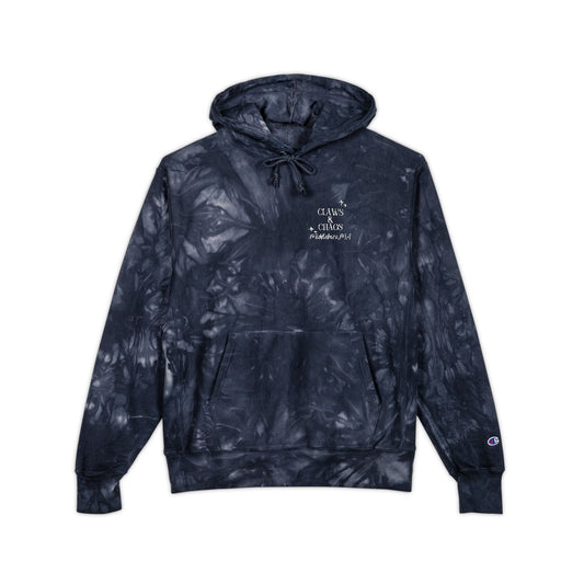 Tie-Dye Hoodie – Embroidered Black/Gray Champion Hoodie