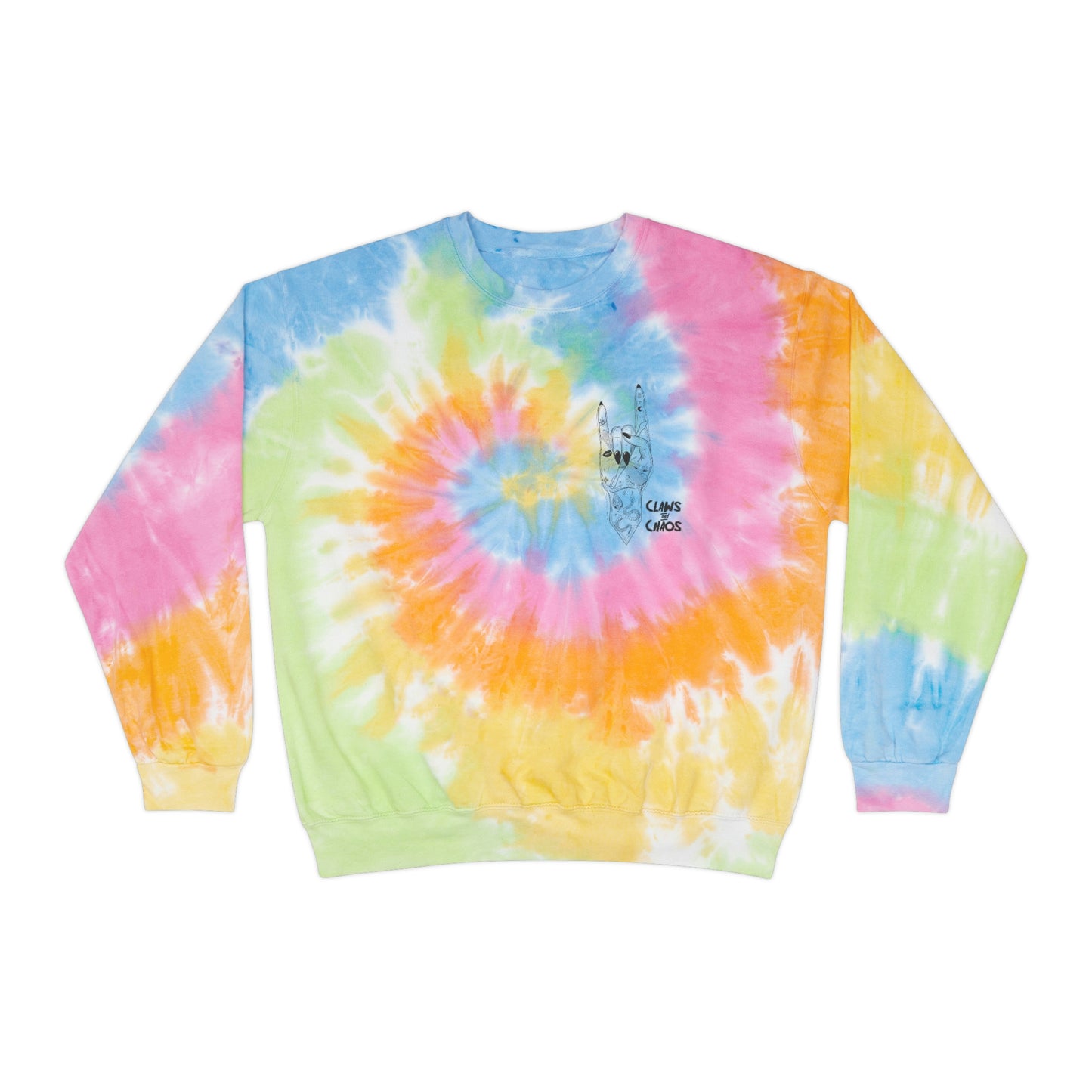 Unisex Tie-Dye Claws and Chaos Sweatshirt