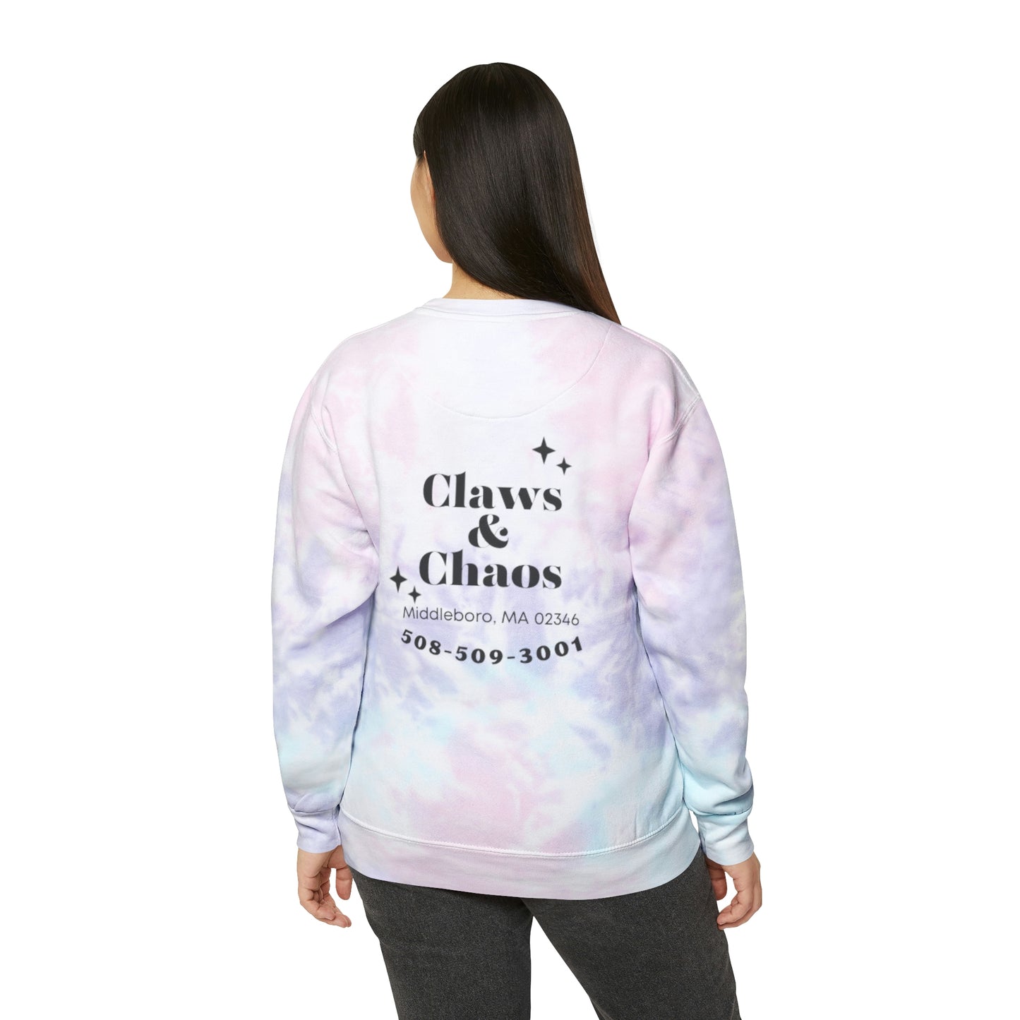 Unisex Tie-Dye Claws and Chaos Sweatshirt