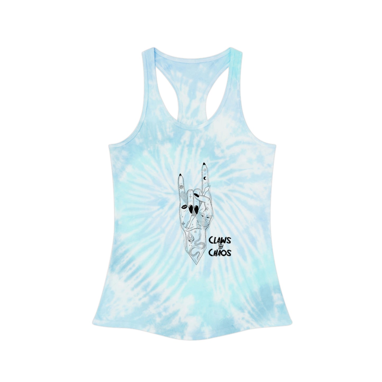 Claws and Chaos Tie Dye Racerback Tank Top