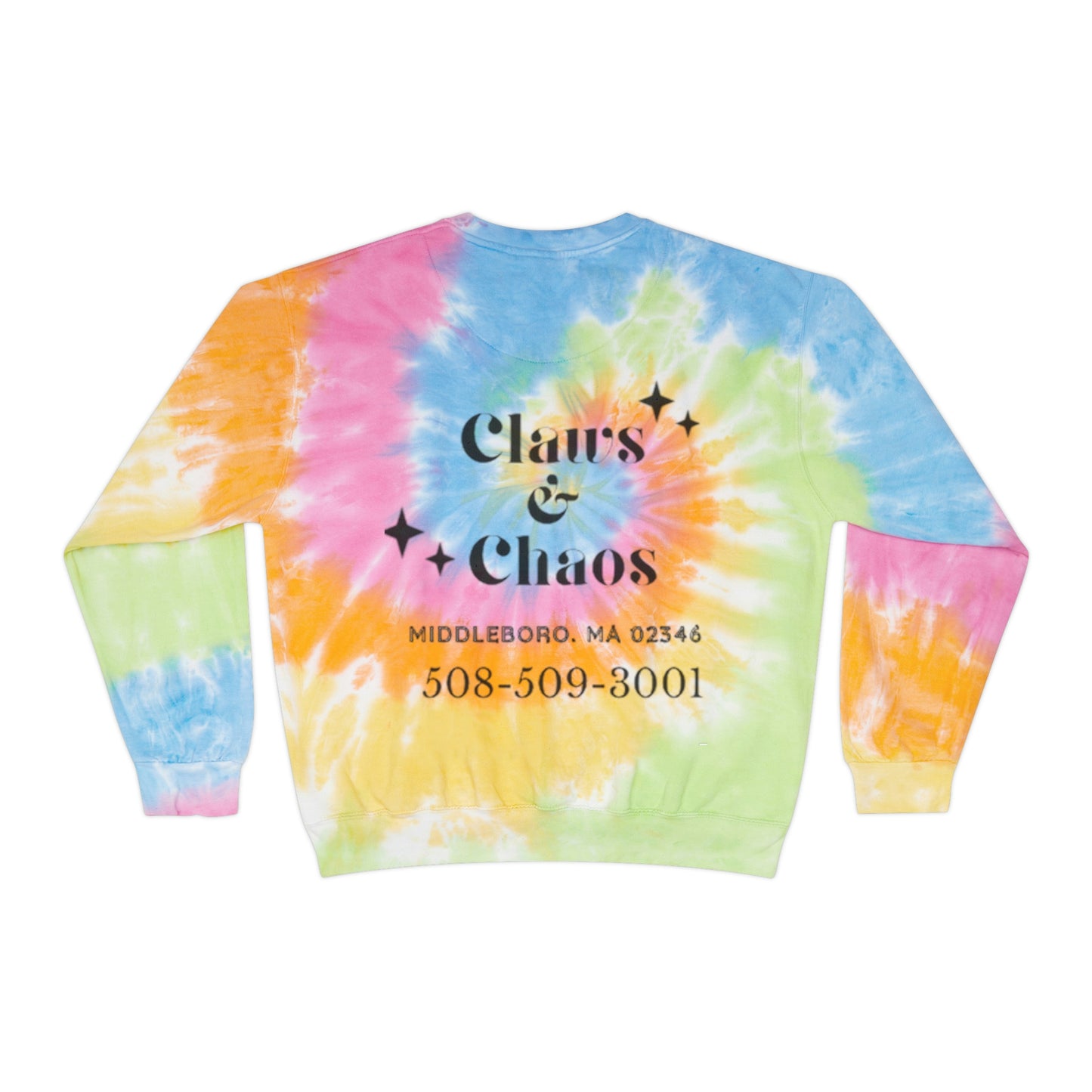 Unisex Tie-Dye Claws and Chaos Sweatshirt