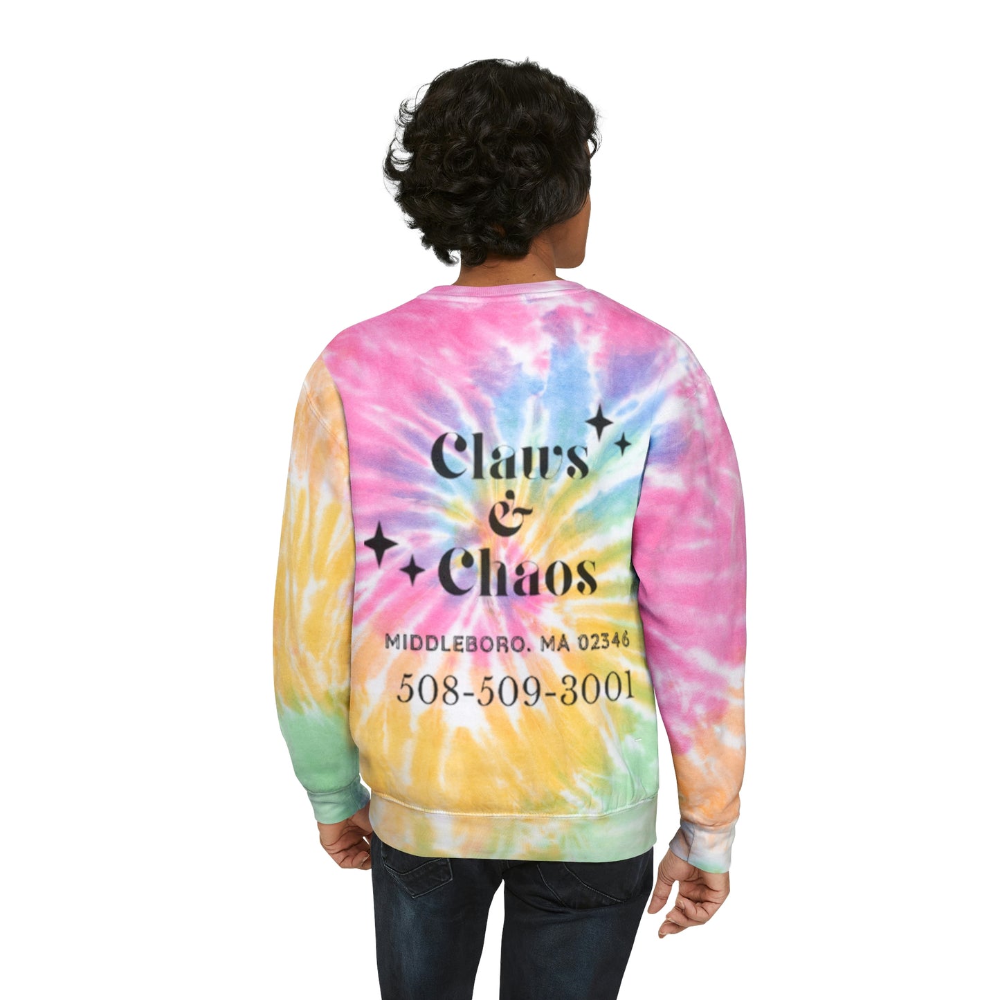 Unisex Tie-Dye Claws and Chaos Sweatshirt