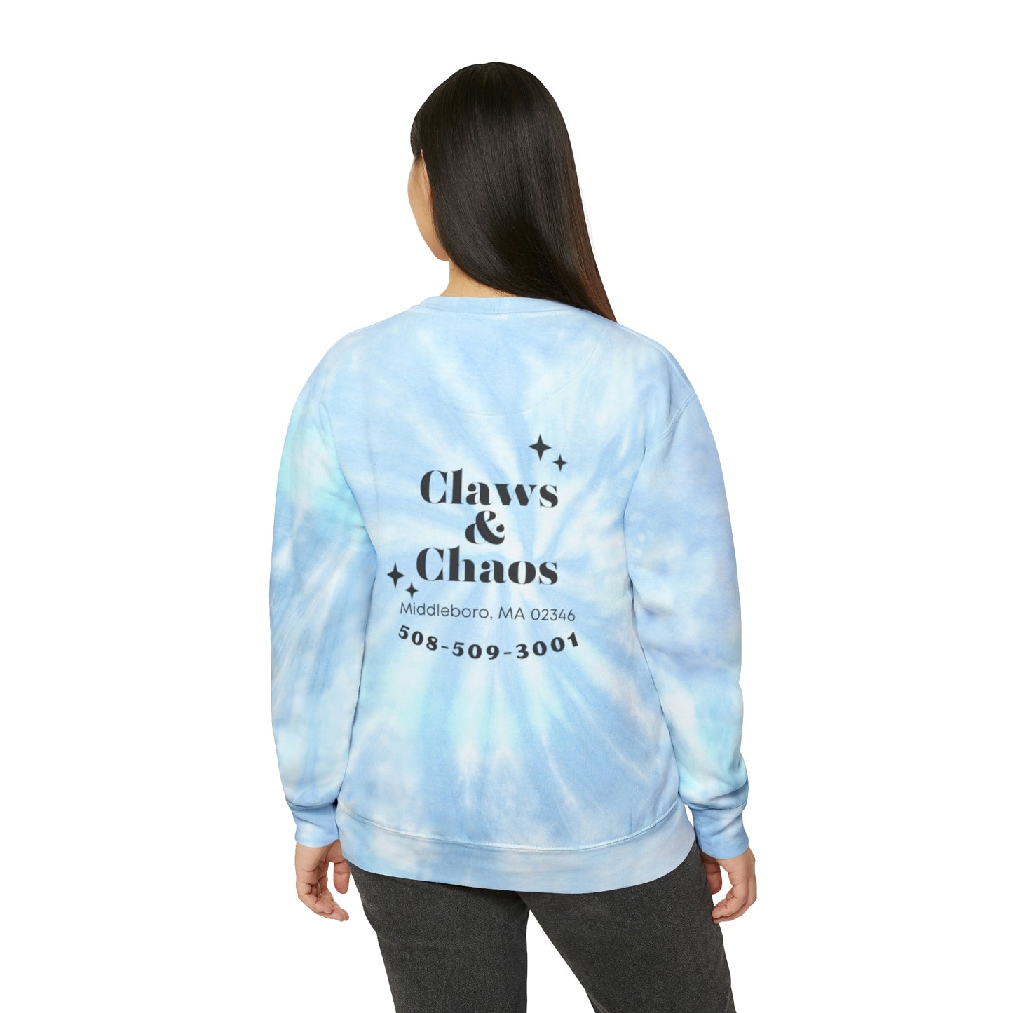 Unisex Tie-Dye Claws and Chaos Sweatshirt