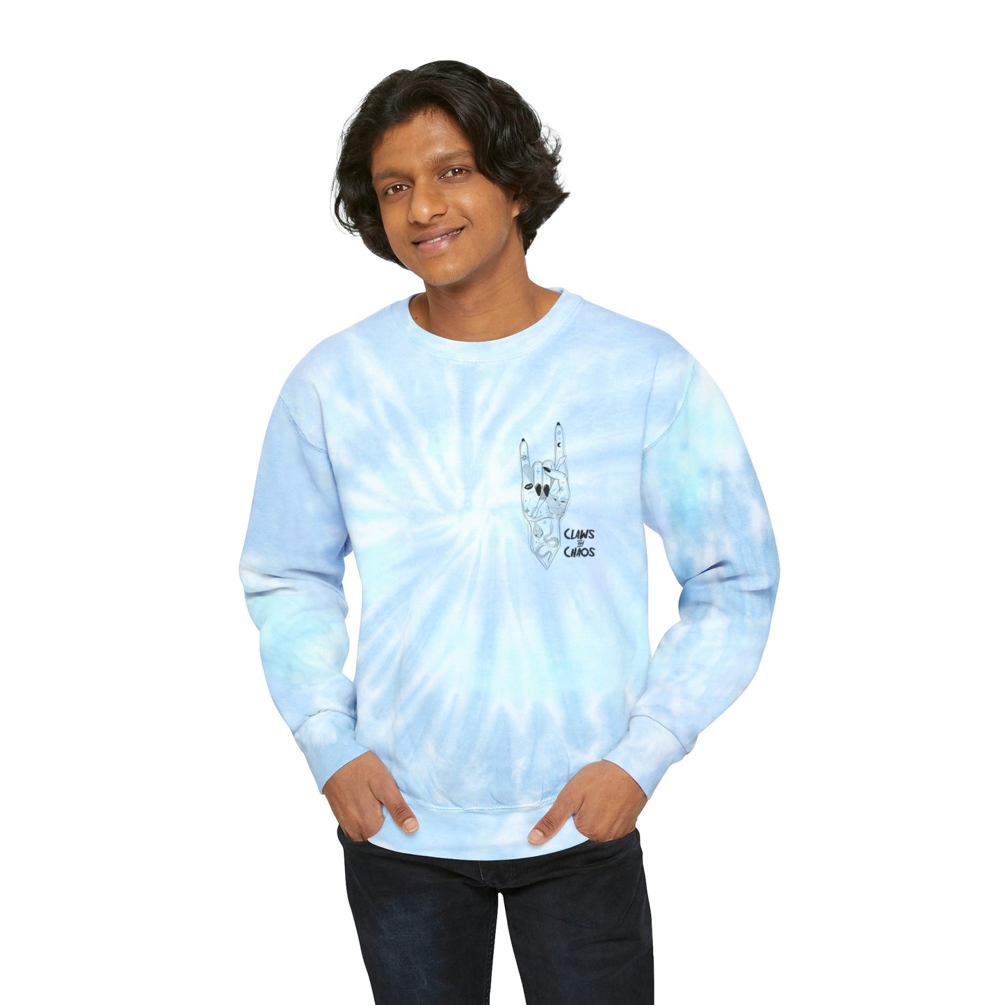 Unisex Tie-Dye Claws and Chaos Sweatshirt