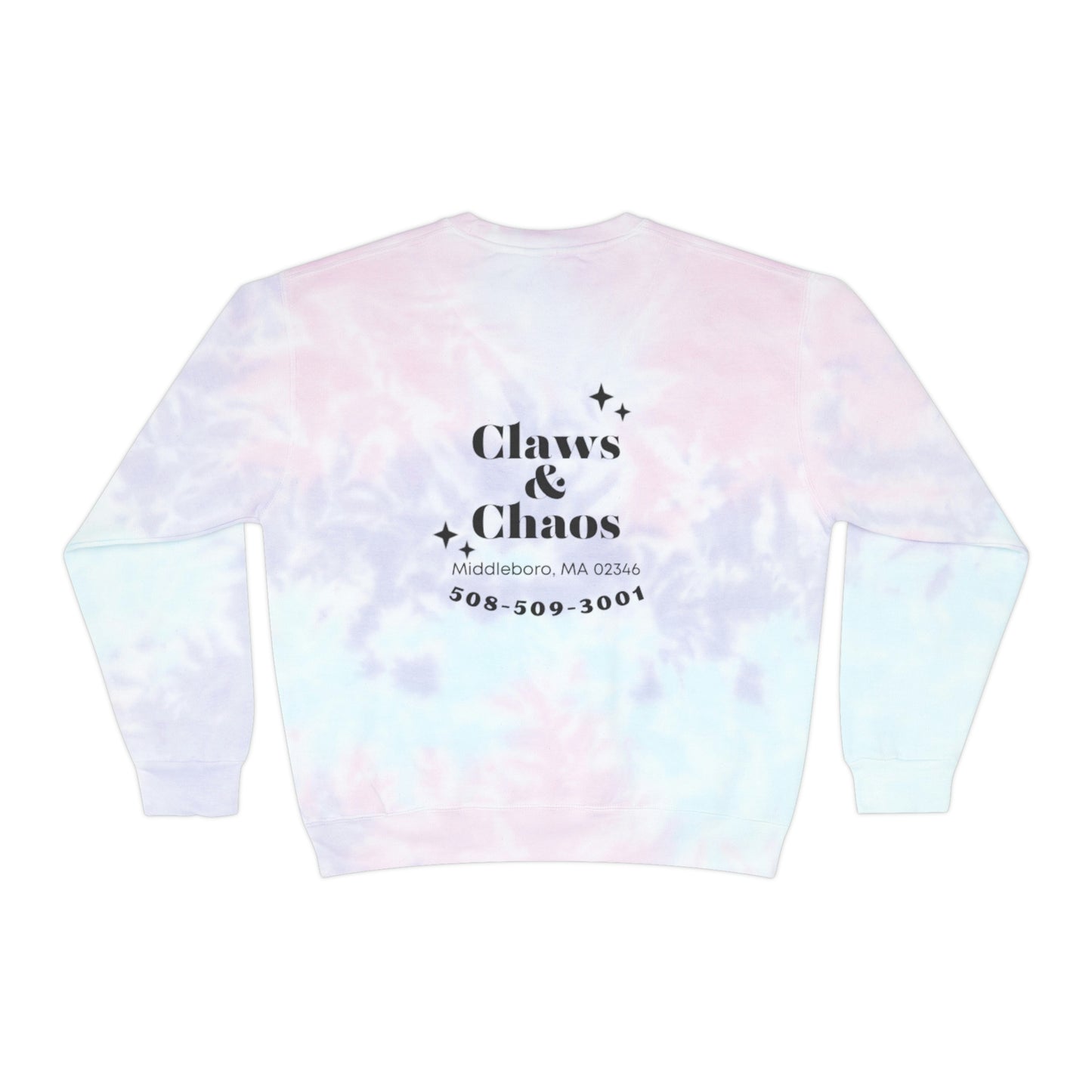 Unisex Tie-Dye Claws and Chaos Sweatshirt