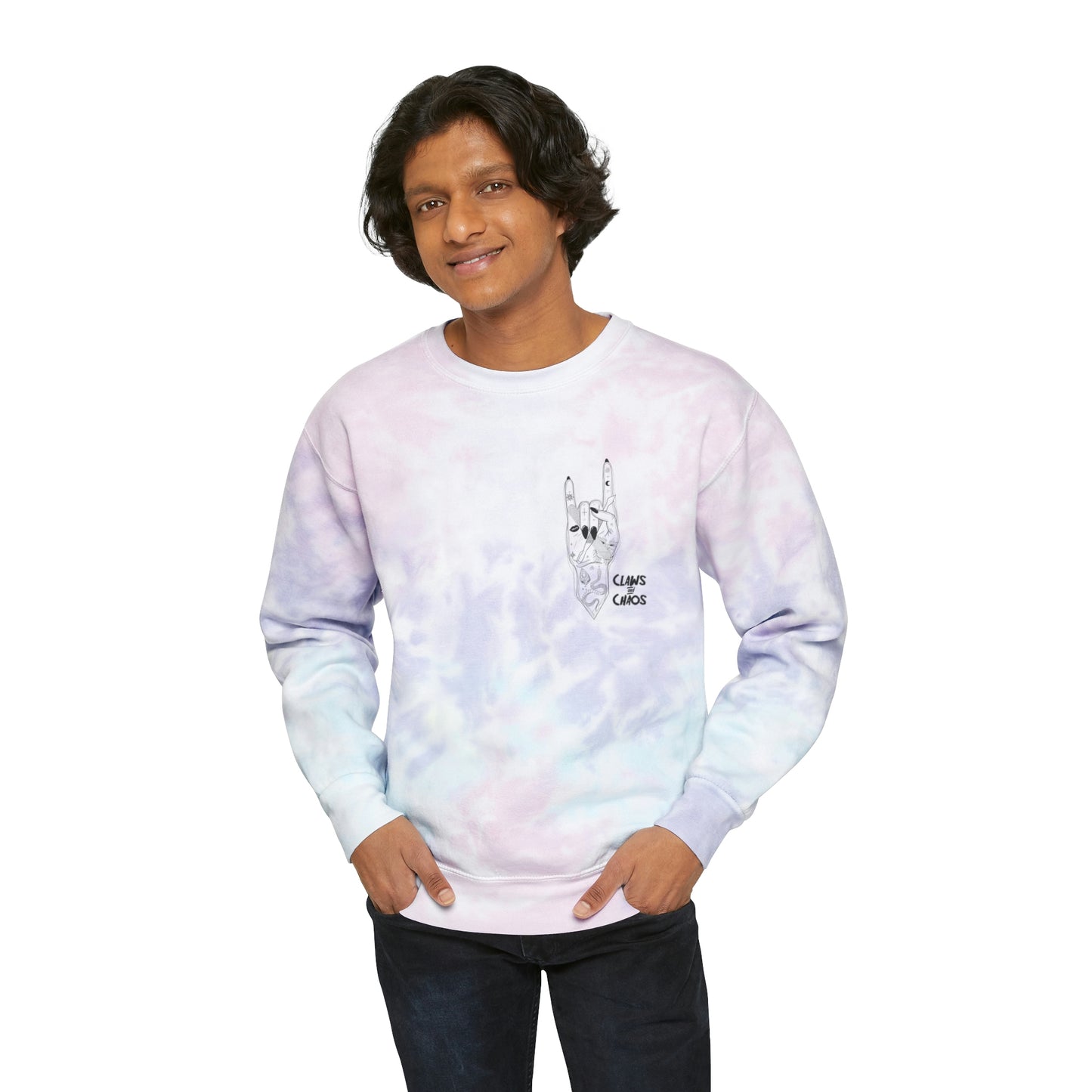 Unisex Tie-Dye Claws and Chaos Sweatshirt