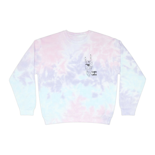 Unisex Tie-Dye Claws and Chaos Sweatshirt